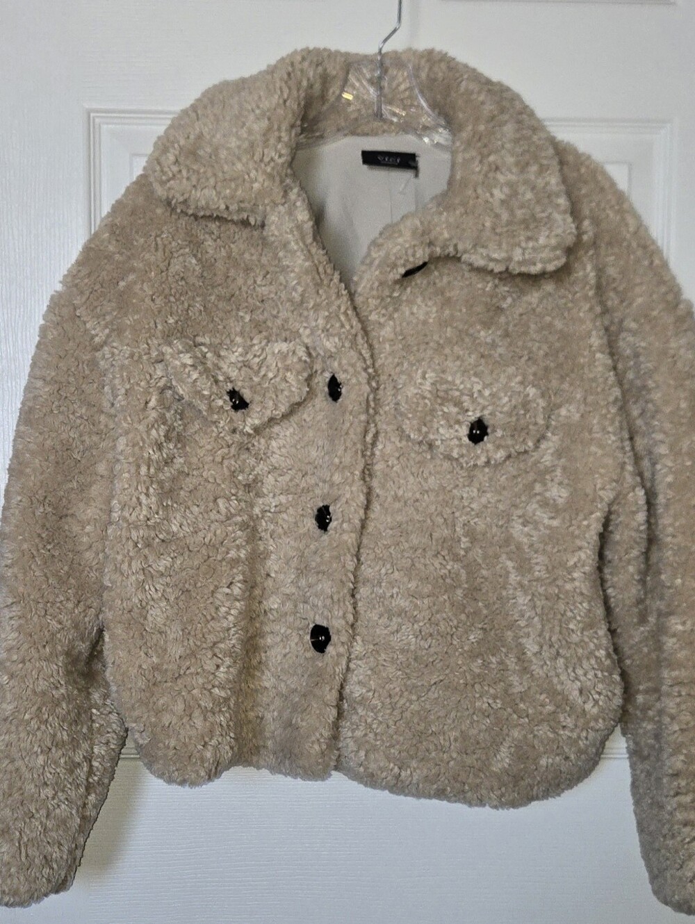 Vici Taupe Teddy Sherpa Jacket - Women